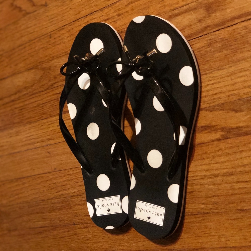 Kate Spade polka dot flip flops